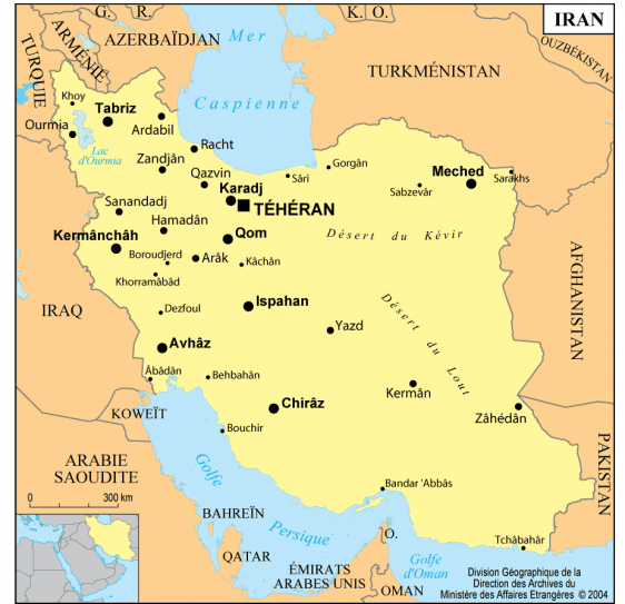 carte géopolitique Iran